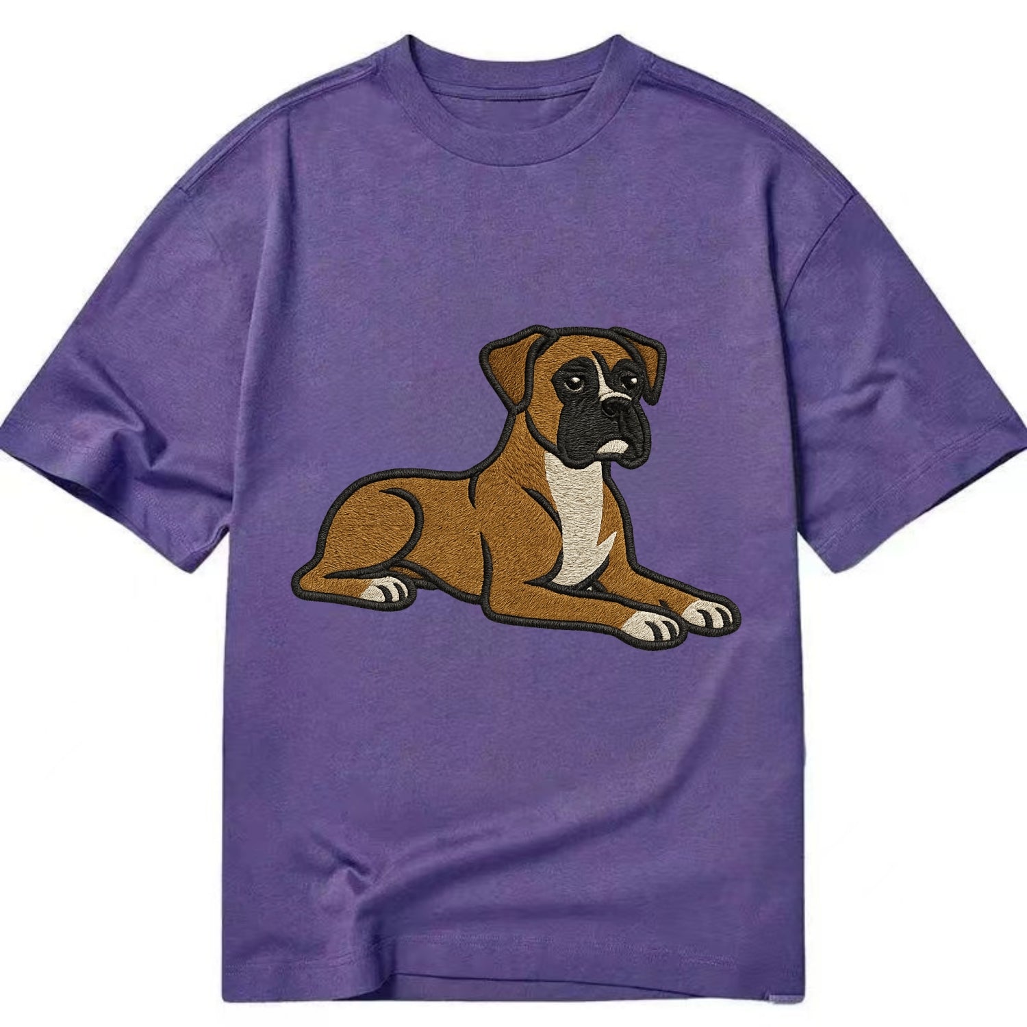 Boxer - Fawn colored relaxed lying down Classic T-shirt - Purple