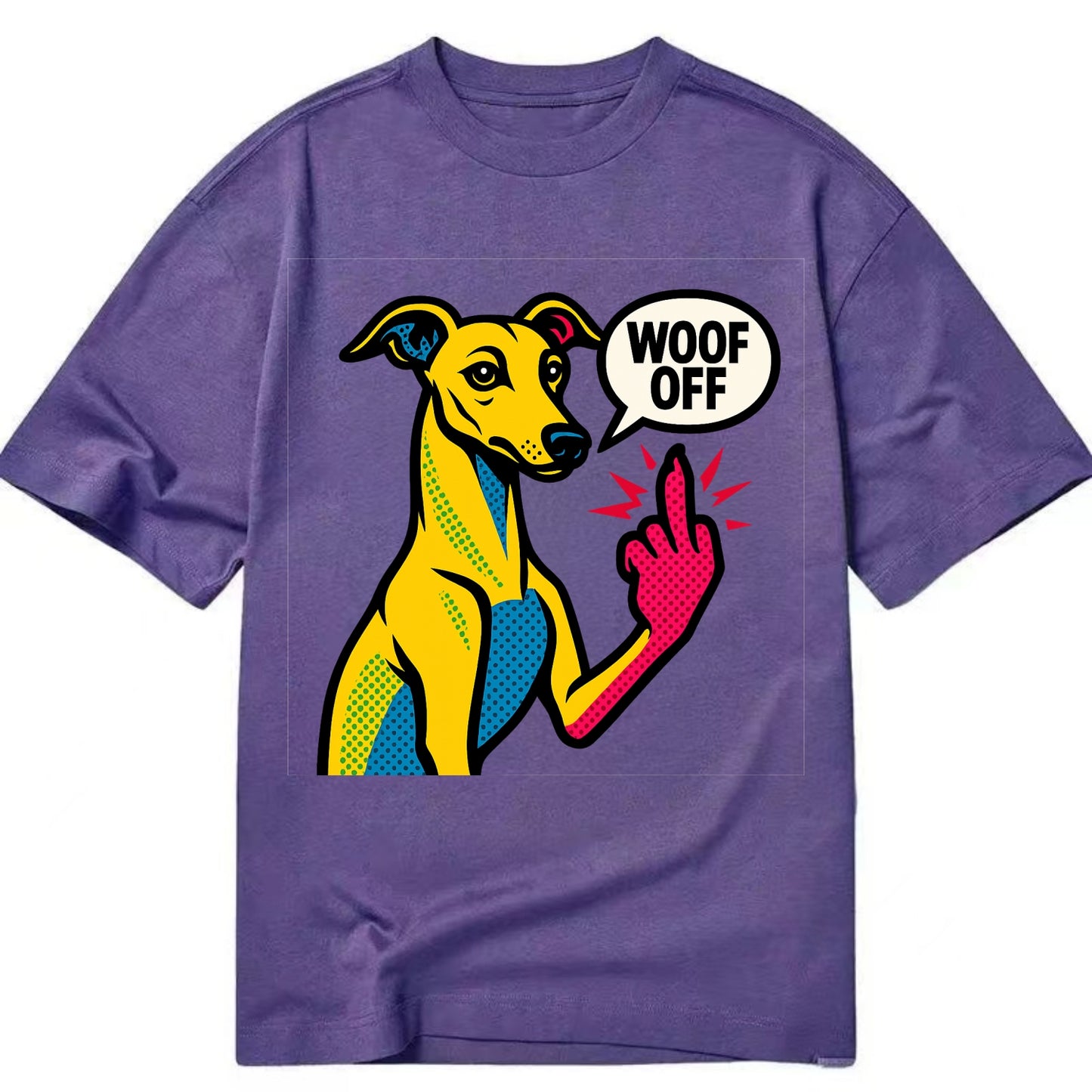 Whippet sleek athletic greyhound-like, elegant long paw giving sass - Classic T-shirt - Purple