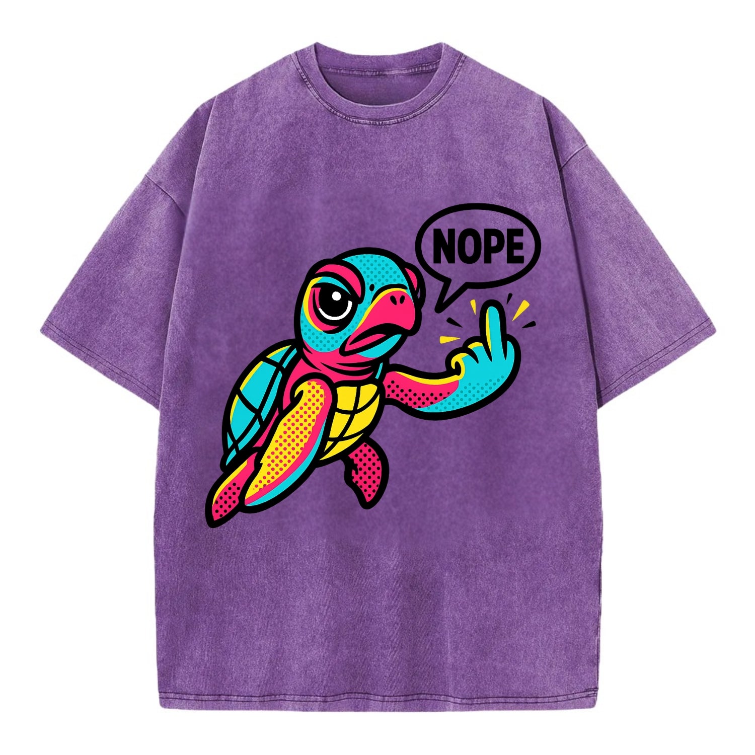 baby sea turtle swimming gracefully, one flipper extended sassily - Vintage T-shirt - Purple