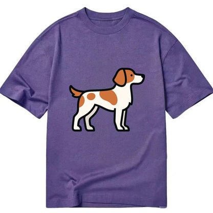 Brittany Spaniel - Orange and white flat side profile - Classic T-shirt - Purple