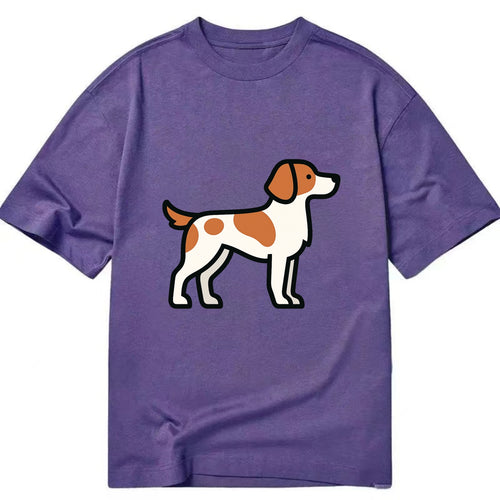 Brittany Spaniel - Orange and white flat side profile - Classic T-shirt
