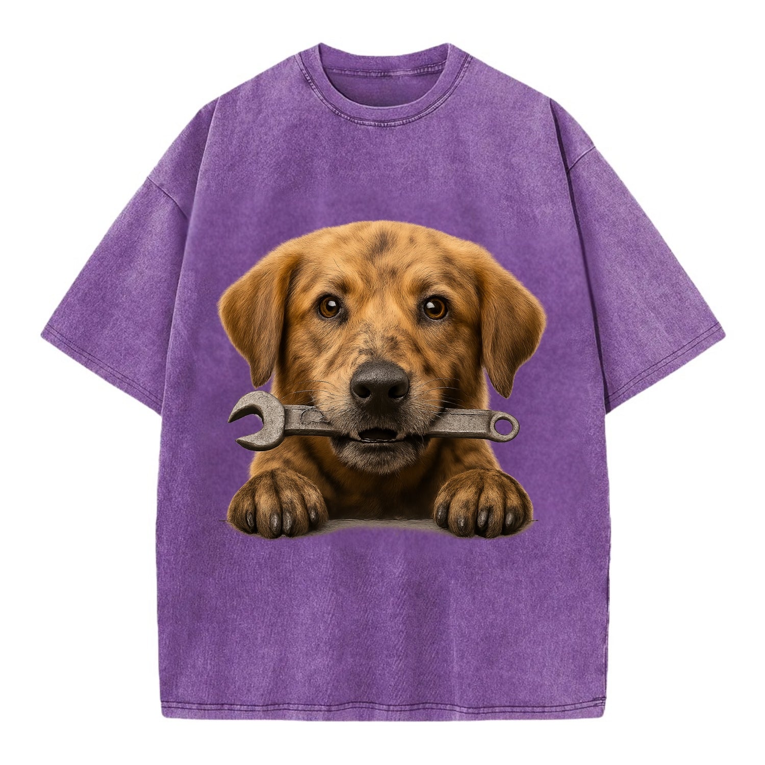 Mechanic Dog  - Vintage T-shirt - Purple