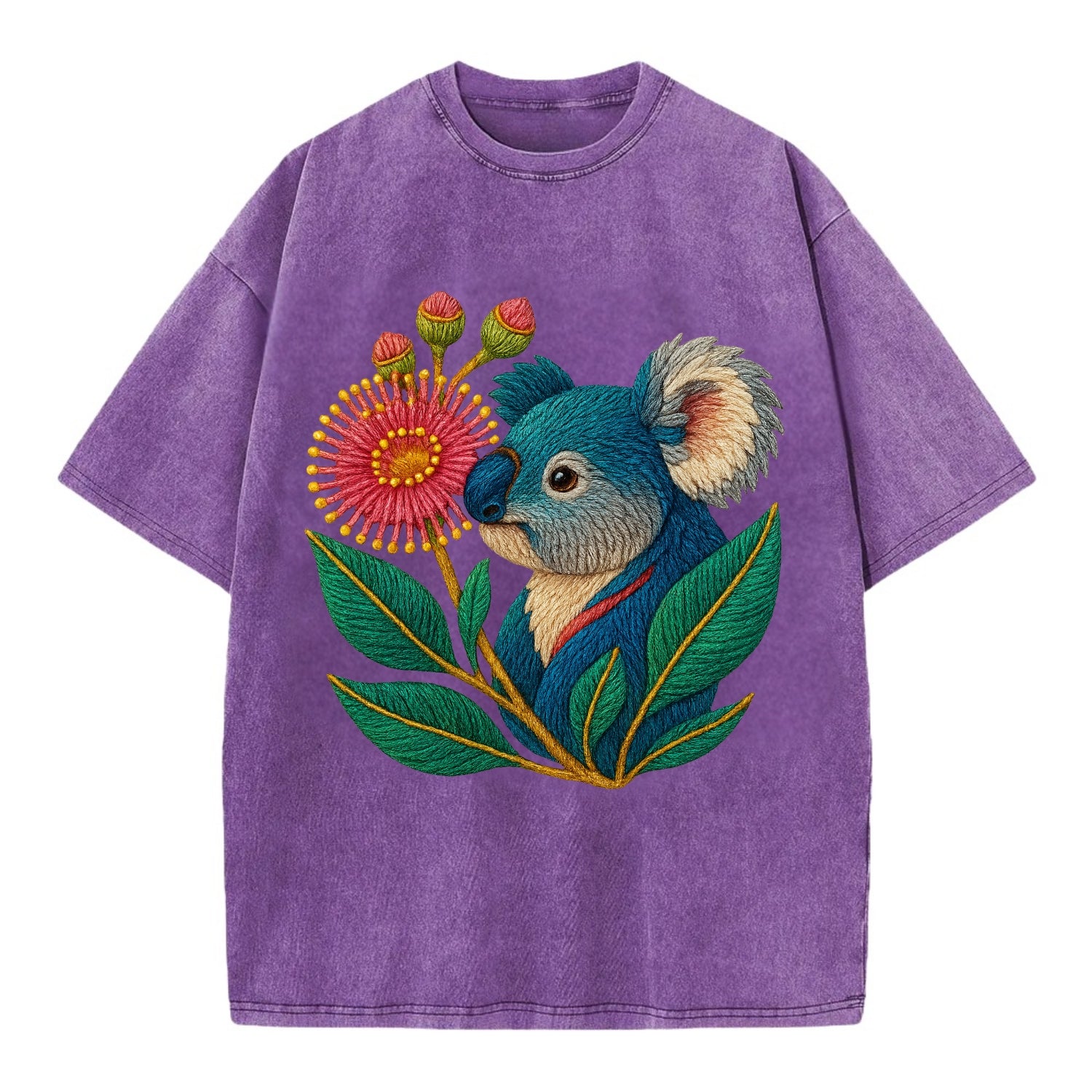 Koala Eucalyptus Bloom - Vintage T-shirt - Purple