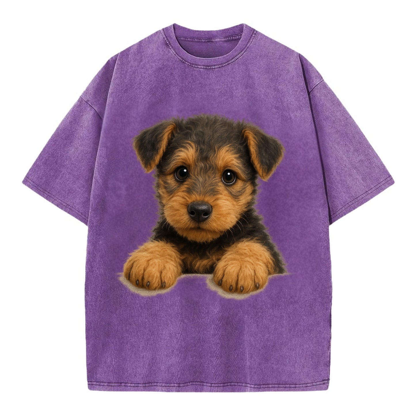 Airedale Terrier  - Vintage T-shirt - Purple