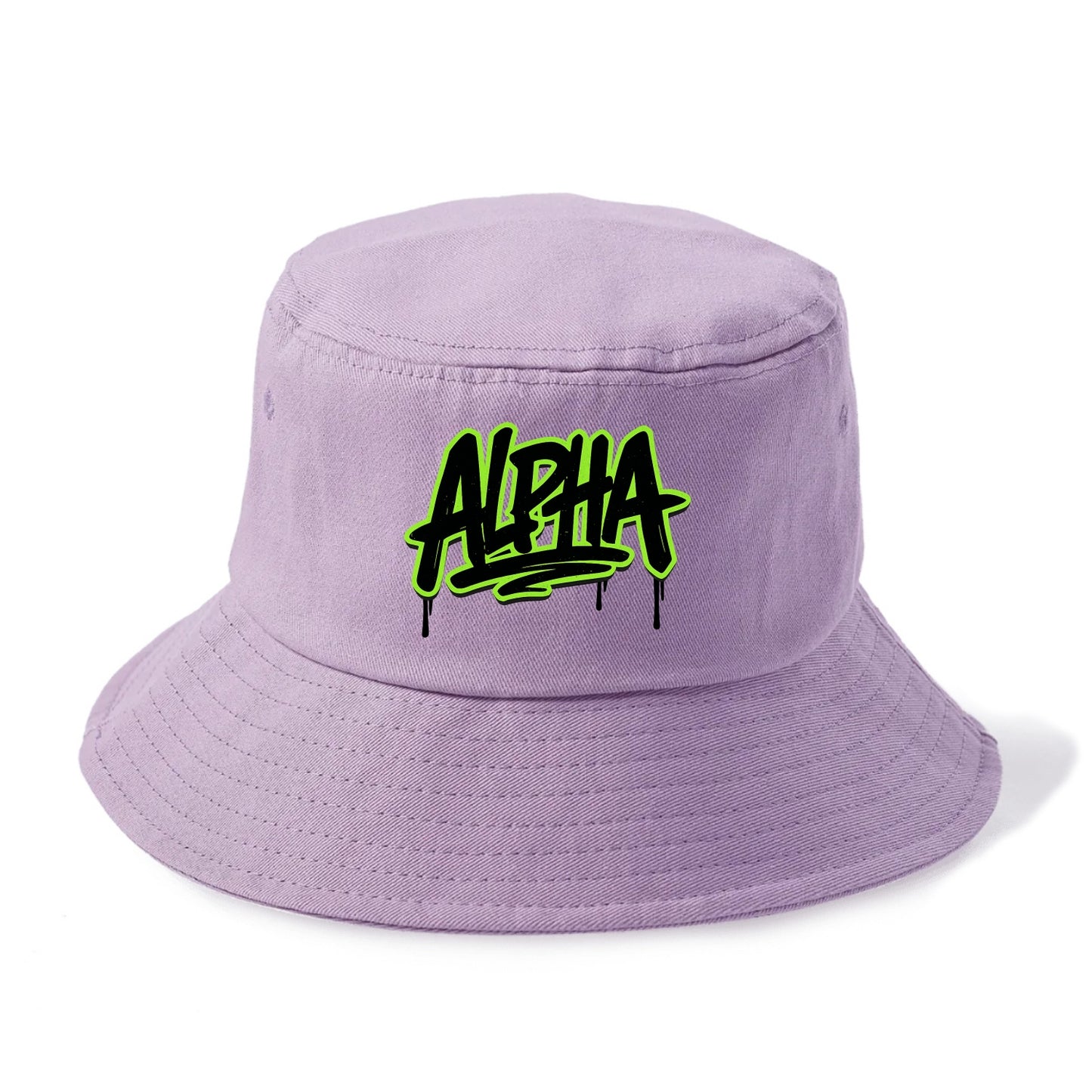 Bold typography design - "ALPHA" - leader of the pack - Bucket Hat - Purple