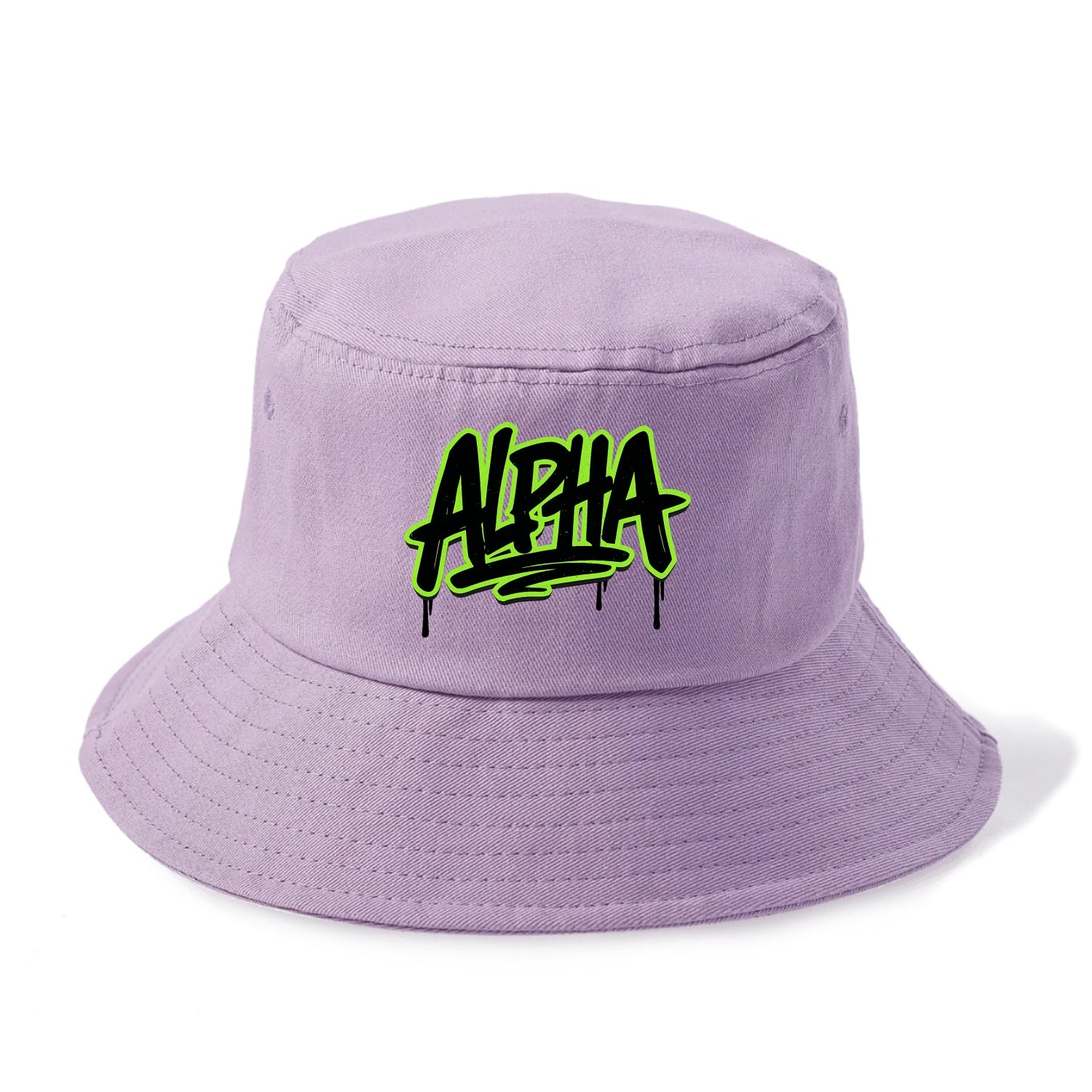 Bold typography design - "ALPHA" - leader of the pack - Bucket Hat - Purple