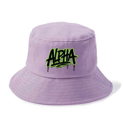Bold typography design - "ALPHA" - leader of the pack - Bucket Hat - Purple