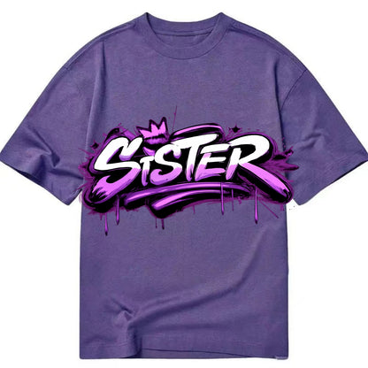 Bold typography design - "SISTER" - female bond, sisterhood - Classic T-shirt - Purple