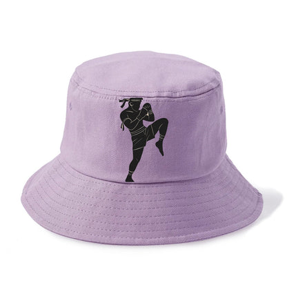 Muay Thai fighter with knee strike - Bucket Hat - Purple