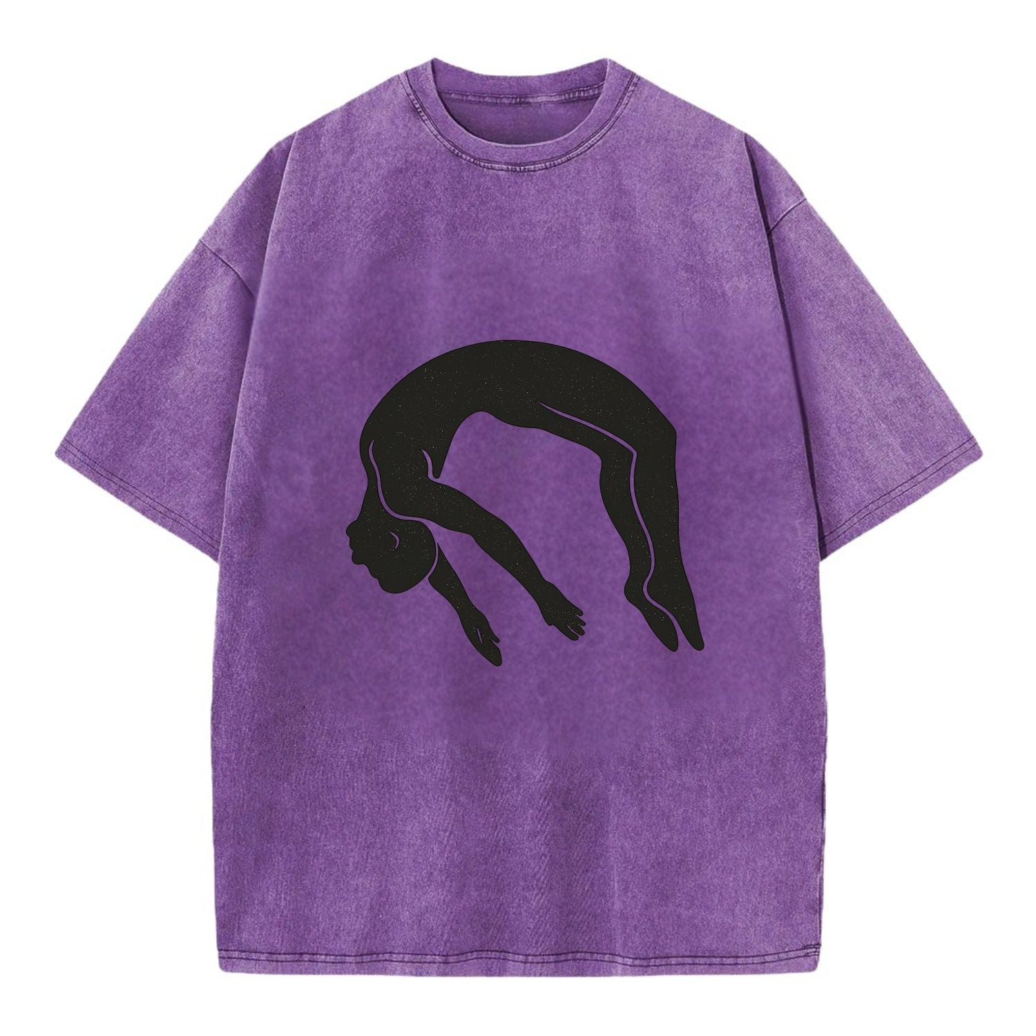 Gymnast doing a backflip - Vintage T-shirt - Purple