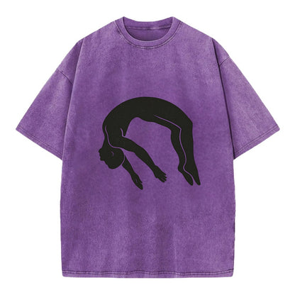 Gymnast doing a backflip - Vintage T-shirt - Purple