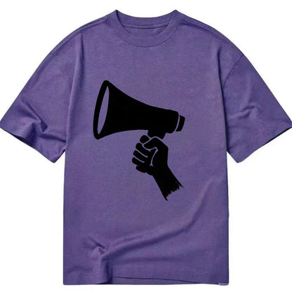 Megaphone silhouette - voice and protest ink brushwork - Classic T-shirt - Purple