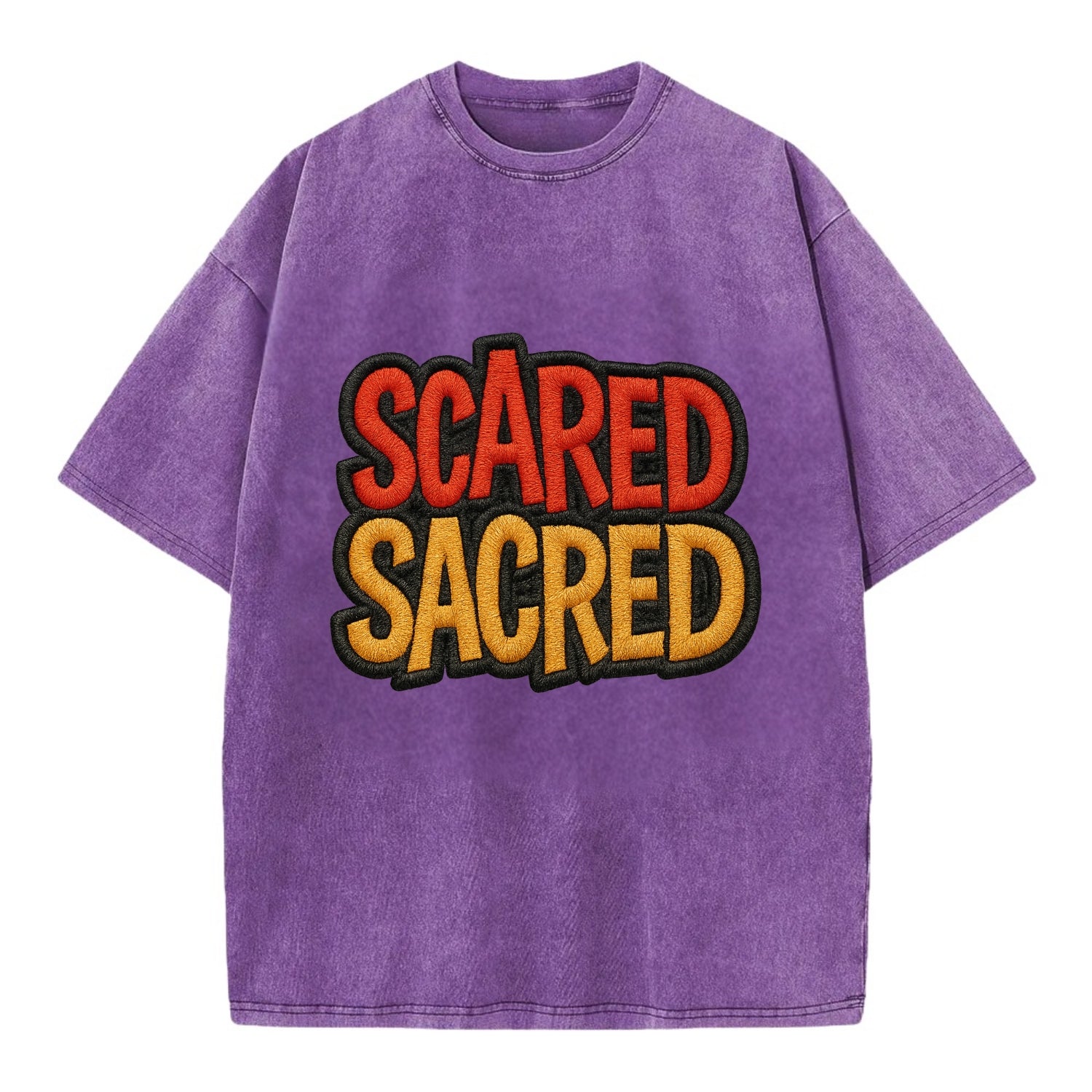 SCARED;SACRED JOURNEY Spiritual Purple Hat - Vintage T-shirt - Purple