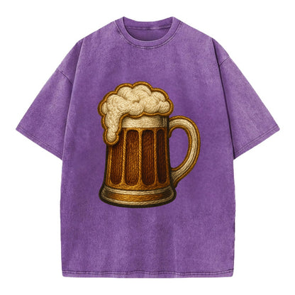 Beer Mug  - Vintage T-shirt - Purple