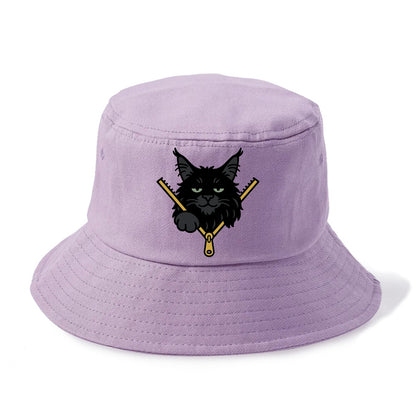 Black Maine Coon - Bucket Hat - Purple