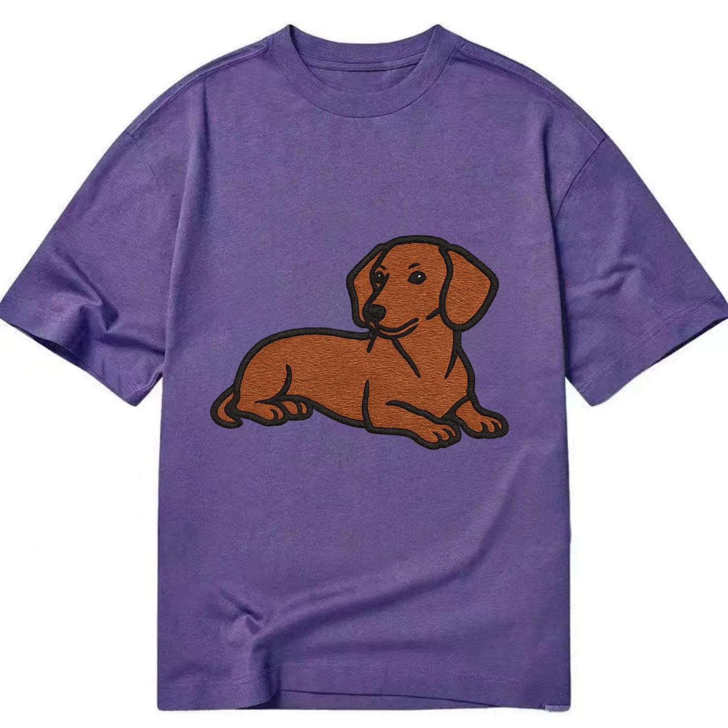 Dachshund - Red smooth relaxed lying dow Classic T-shirt - Purple