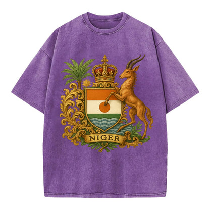 Niger Heritage Badge  - Vintage T-shirt - Purple