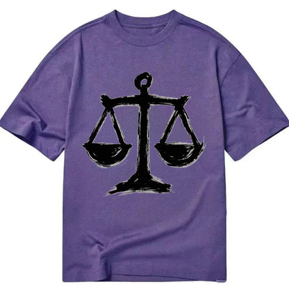Scales of justice - equality and fairness bold ink style - Classic T-shirt - Purple