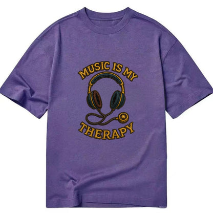 Music Is My Therapy  - Classic T-shirt - Purple