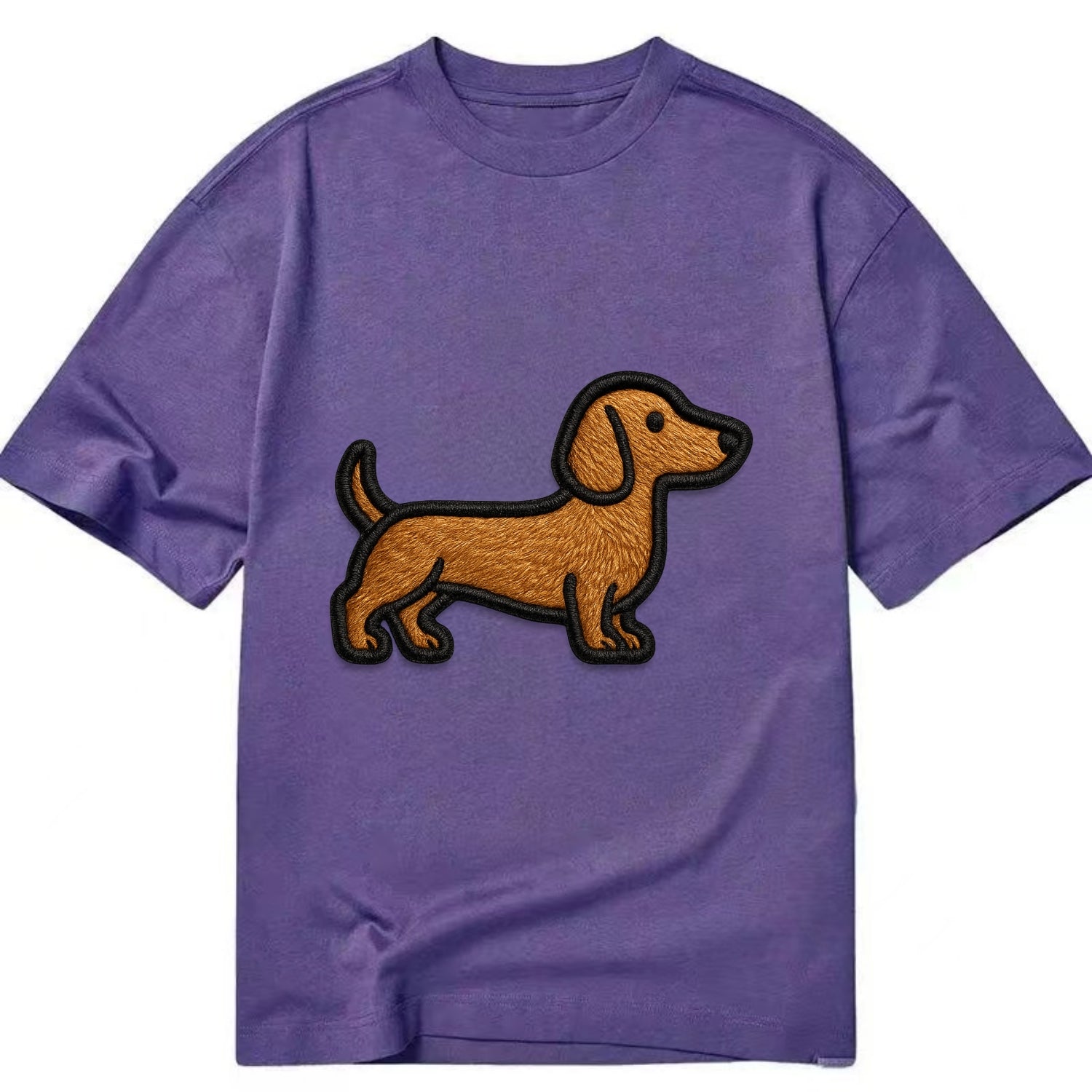 Dachshund - Modern elongated silhouette - Classic T-shirt - Purple