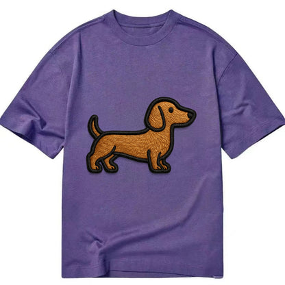 Dachshund - Modern elongated silhouette - Classic T-shirt - Purple
