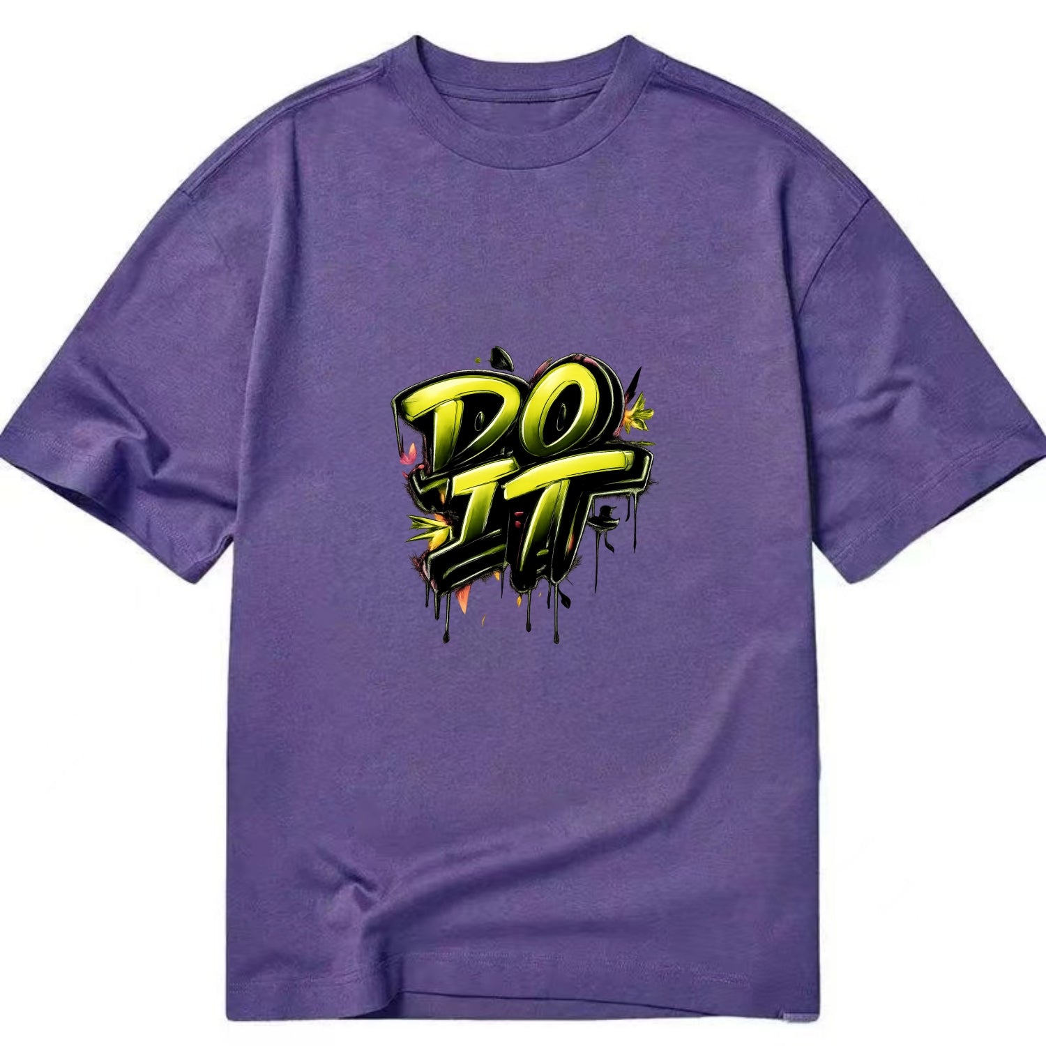 Bold typography design - "DO IT" - just do it, stop waiting - Classic T-shirt - Purple