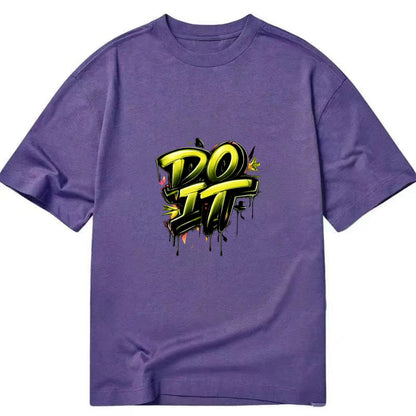 Bold typography design - "DO IT" - just do it, stop waiting - Classic T-shirt - Purple