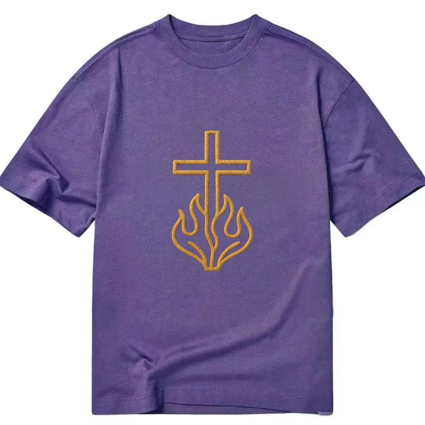 Burning Bush Cross  - Classic T-shirt - Purple