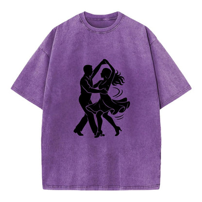 Salsa dancers spinning turn - Vintage T-shirt - Purple