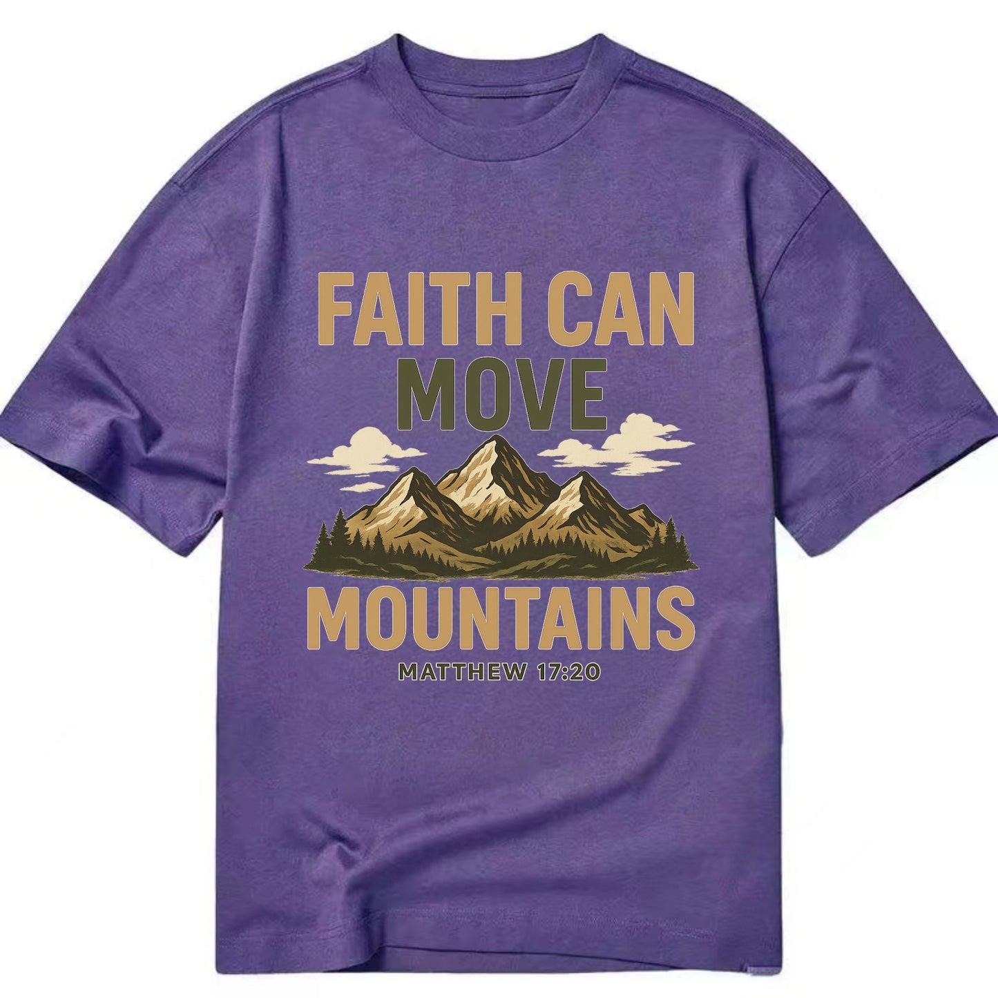 Matthew 17:20 Mountains - Classic T-shirt - Purple