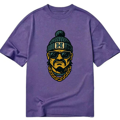 Honolulu Warrior wearing Hawaii beanie with H patch - Classic T-shirt - Purple