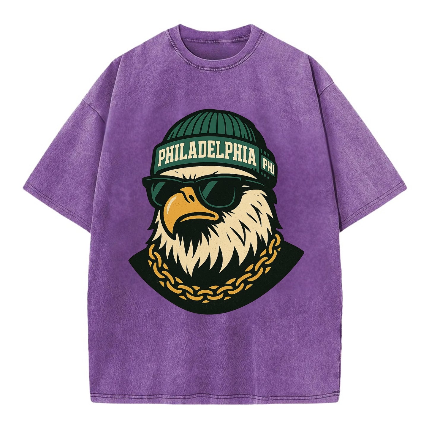 "eagle" "philadelphia" "phi" "green" "us East" - Vintage T-shirt - Purple