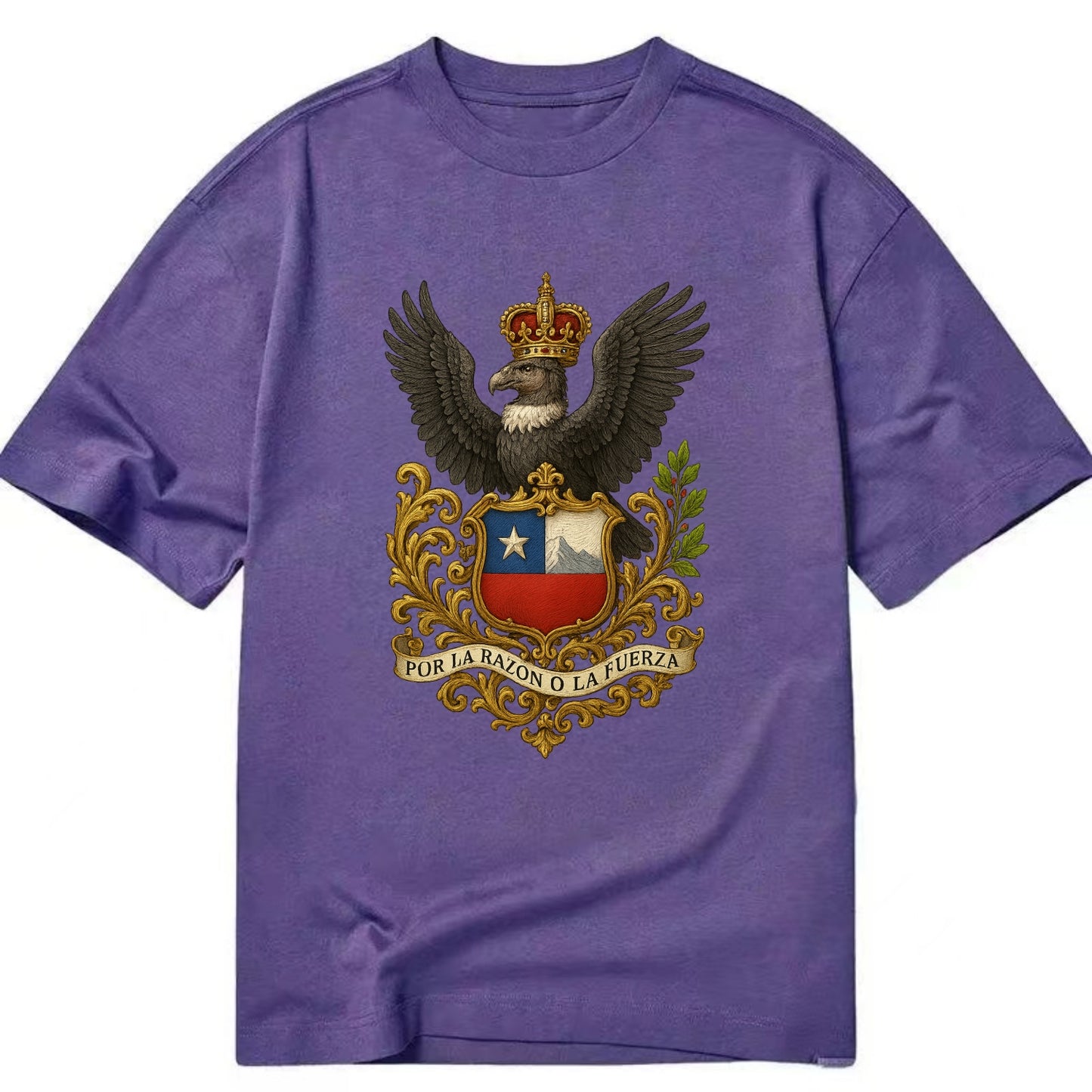 Chile Andean Condor Emblem  - Classic T-shirt - Purple