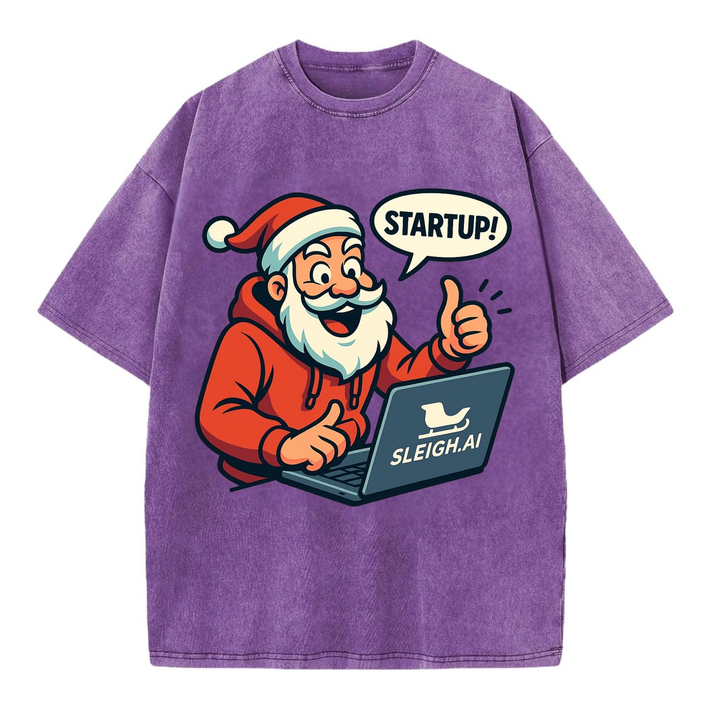 Santa Tech Startup CEO - Vintage T-shirt - Purple