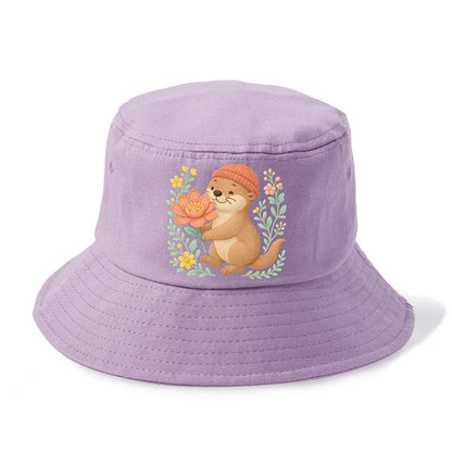Peach Otter - Bucket Hat - Purple
