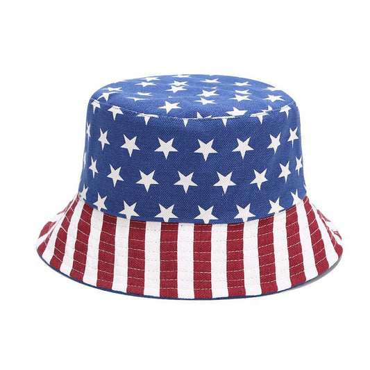 Reversible American Flag Bucket Hat - Patriotic Sun Protection