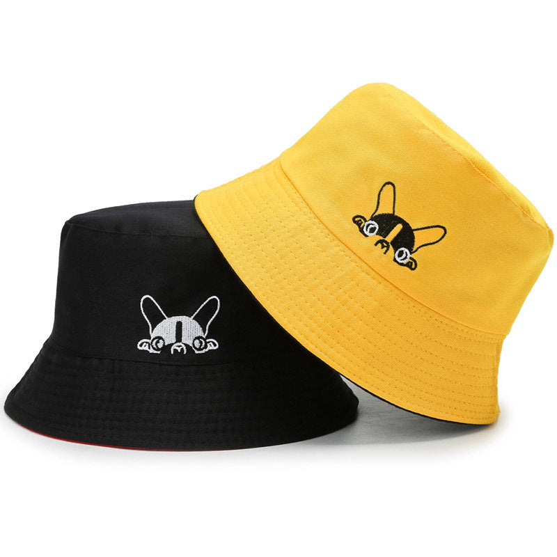 Reversible Bucket Hat with Cute Dog Pattern - Unisex Sun Protection Hat