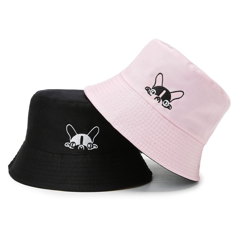 Reversible Bucket Hat with Cute Dog Pattern - Unisex Sun Protection Hat