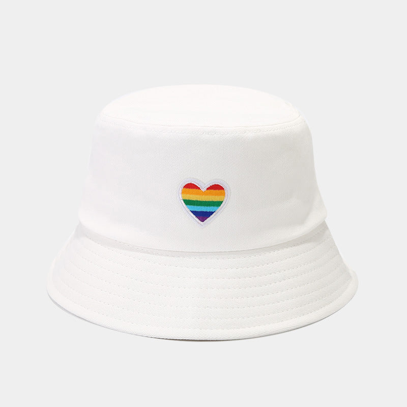 Rainbow Love Cotton Fisherman Hat - Korean Style