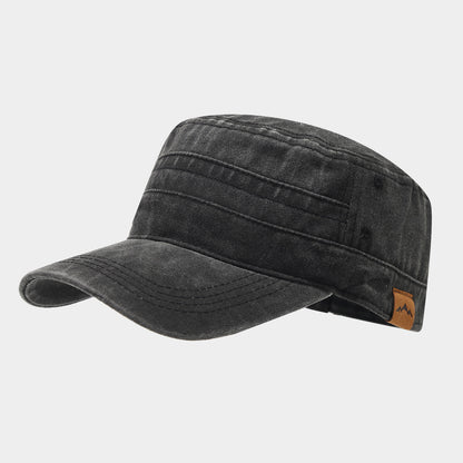 Retro Leather Military Cap - Vintage Mountaineering Hat