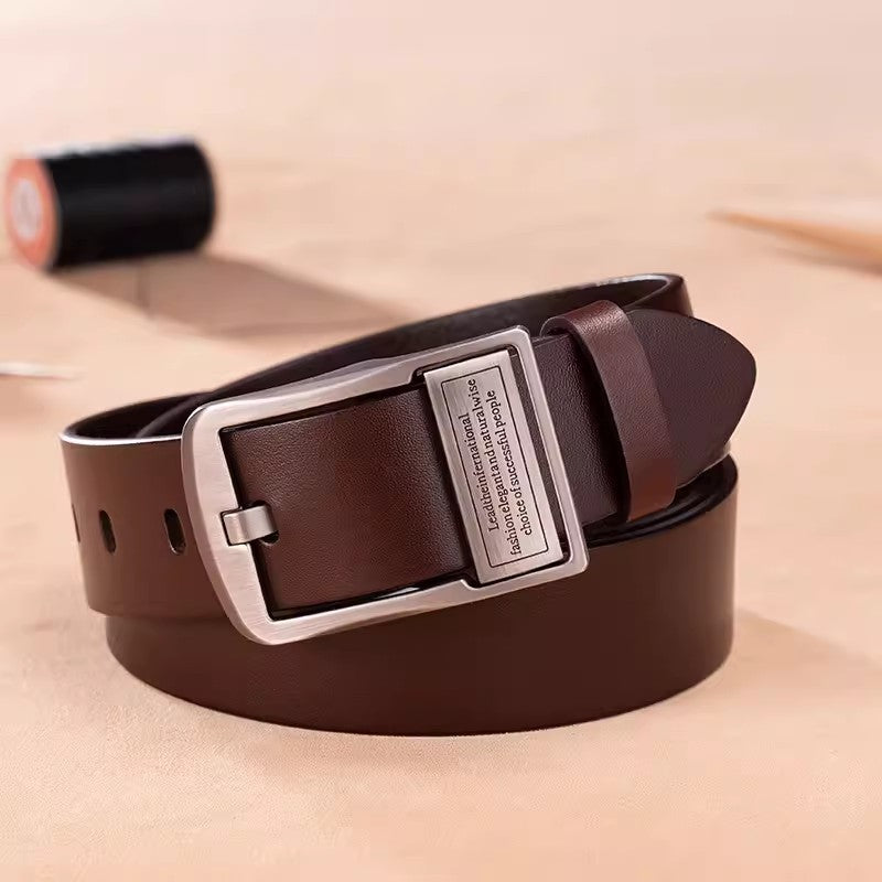 Retro Pin Buckle Belt for Men | Business & Casual Leather