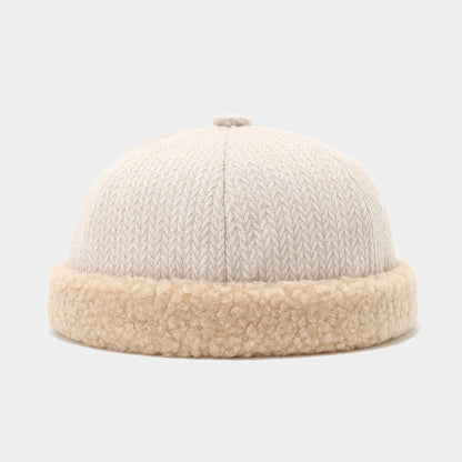 Retro Patchwork Brimless Landlord Hat - Autumn/Winter Style