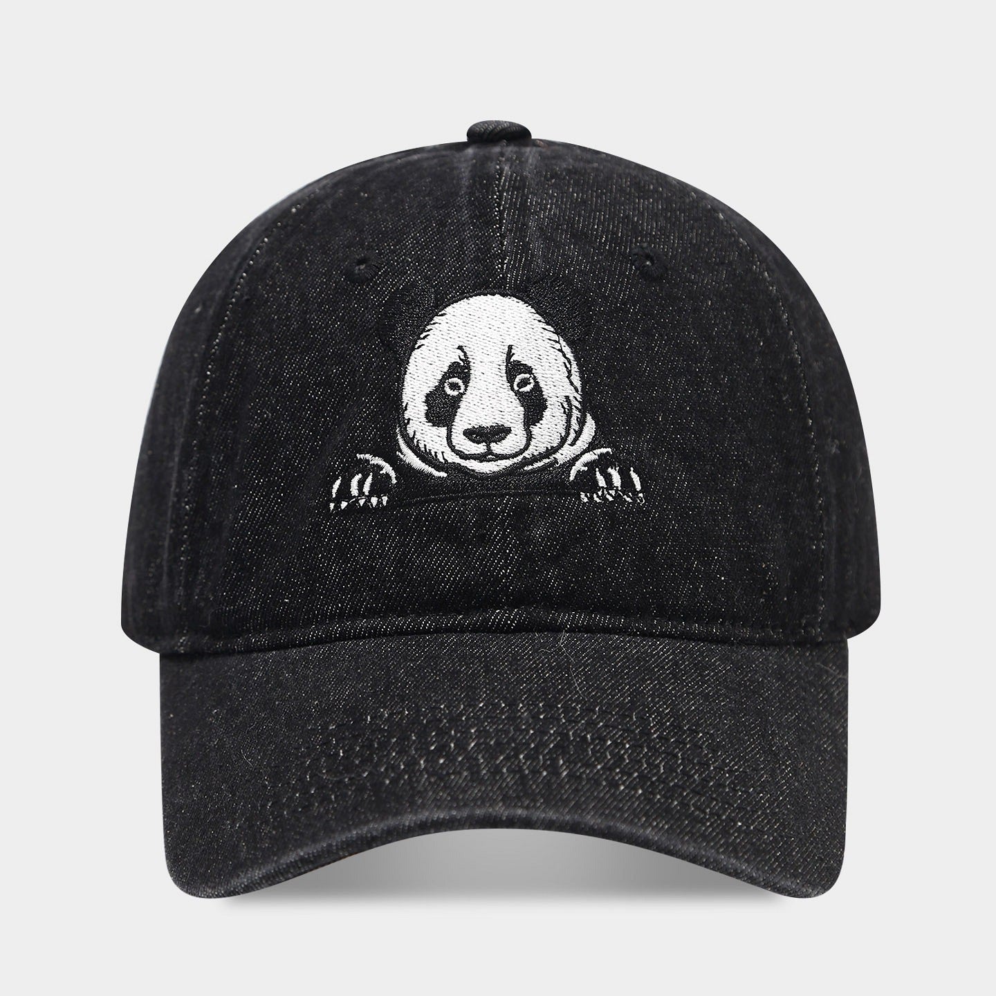 Retro Panda Embroidered Denim Baseball Cap
