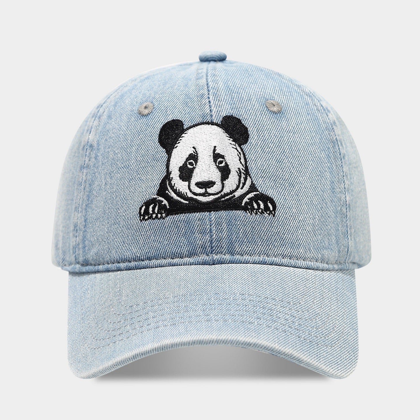 Retro Panda Embroidered Denim Baseball Cap