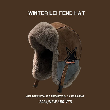 Retro Pilot Ushanka Hat - Warm Winter Earflap Cap