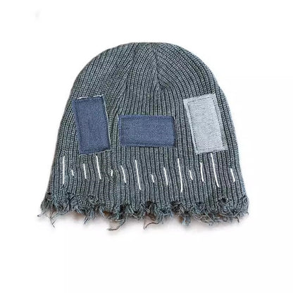 Ripped Wool Knit Beanie - Trendy Winter Hat for Men & Women
