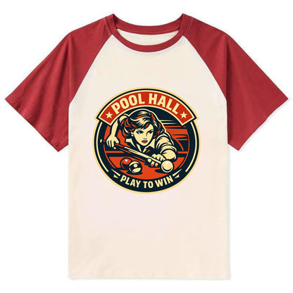 Cue Queen Emblem - Contrast Raglan T-shirt - Red