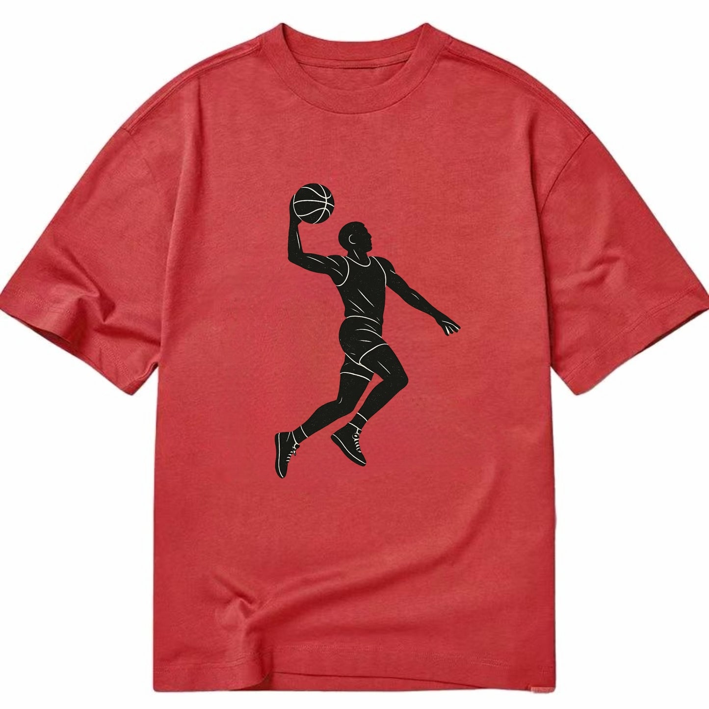 Basketball player dunking silhouette - Classic T-shirt - Red