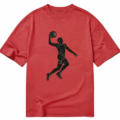 Basketball player dunking silhouette - Classic T-shirt - Red