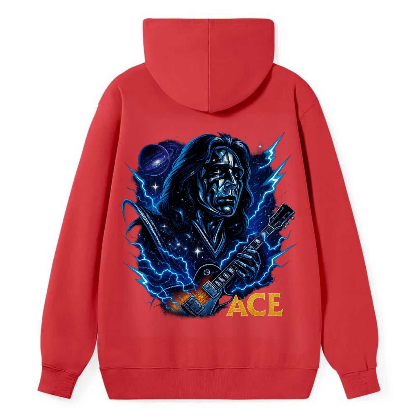 Cosmic Chrome Portrait - Classic Pullover Hoodie - Red
